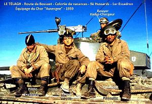 Le Telagh - Colonie de vacances - 9e Hussards - Equipage du Char Auvergne